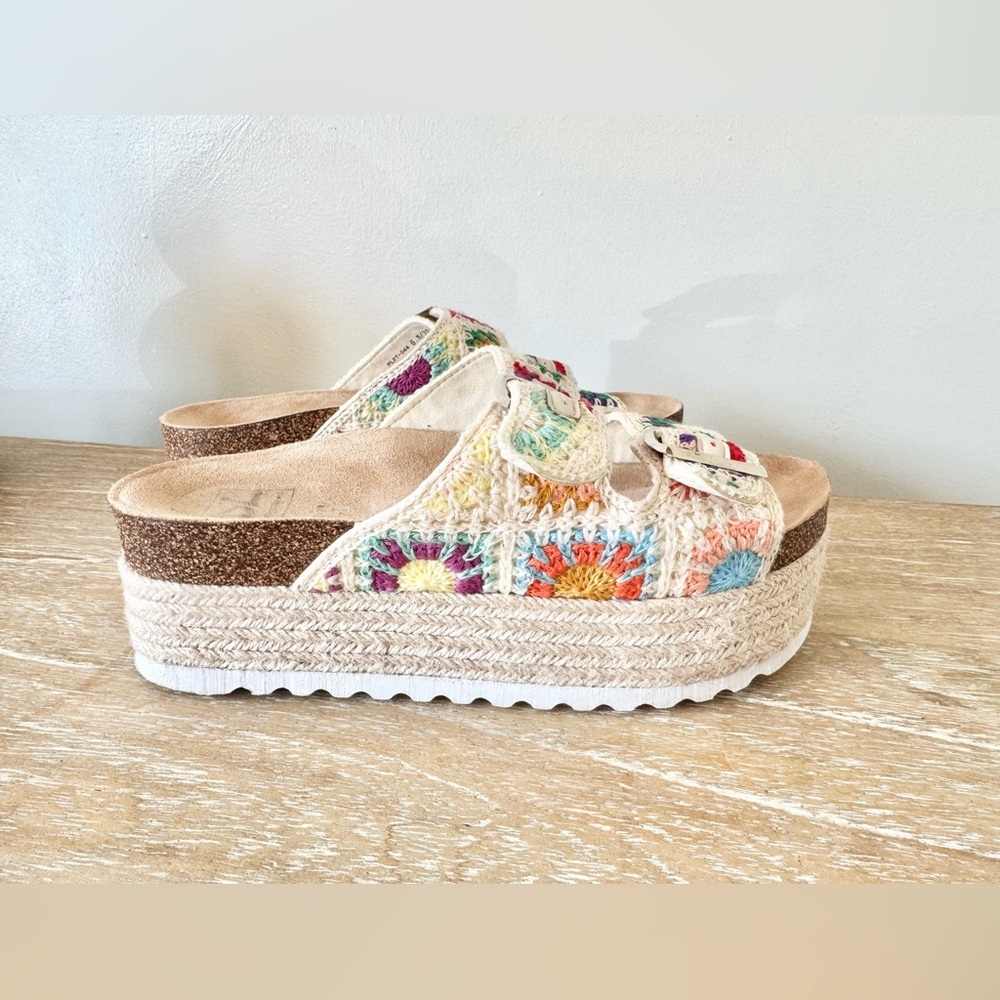 Dirty Laundry Multicolor Crochet Platform Sandals